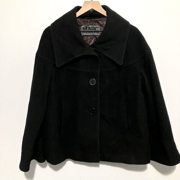 Andrew Marc New York Wool & Cashmere Coat Women Size 10 Black - Picture 1 of 9